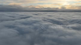 Beautiful Fog Inversion Today Captured By Drone