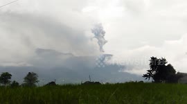 West Marapi Volcano experienced a severe eruption, a number of areas of volcanic ash rain