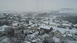 Drone Footage of Snowy Conditions over Kendal, Cumbria. Flight over the north Kendal