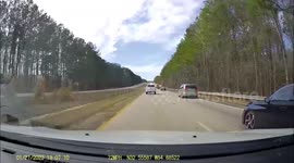 Met a wrong way driver on an interstate highway, had to brake hard