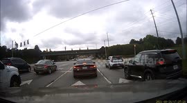 Caught this accident on my dashcam.  Everyone is in a hurry.