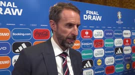 Gareth Southgate reacts to England's Euro 2024 draw