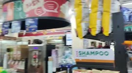 Groceries topple from shelves as earthquake rocks supermarket in the Philippines
