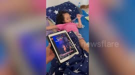Mum plays Blackpink K Pop song to wake sleepy daughter for school