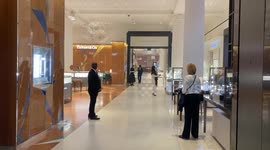 Fire at Selfridges, London, causing chaos in store