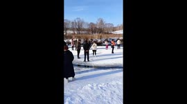 Enormous ice disk in northern China draws awe and excitement among locals