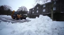 Snowy scenes in Ings in the Lake District, UK