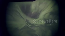 Giant anticyclonic rotating auroral vortex fills up the nightsky in Iceland
