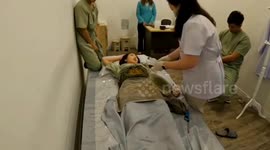 Horrifying moment patient is engulfed in flames during alternative medicine treatment