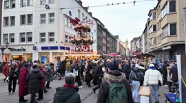 Christmas market in the old town of Dusseldorf, Germany at daytime