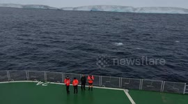 Close Look of The Largest Iceberg on Earth in Antarctica