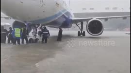 Chennai airport swamped by floodwaters from Cyclone Michaung