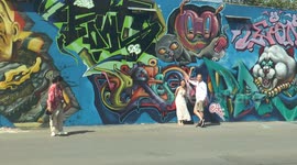 Long wall covered in graffiti becomes unlikely selfie spot in northeast Thailand