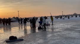 Hardcore Parenting Play: Dad Spins Son on the Ice in China