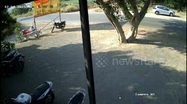 On camera - Out of control school bus crashes in your the tree, 2 students injured