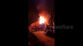 Netherlands: Massive Fire Engulfs Church In Overschie, Rotterdam