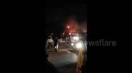 Arshi shopping mall engulfed by massive fire in Karachi, Pakistan