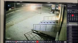 Shocking accident cctv shows speeding truck tear tractor apart, driver escaped with minor injuries