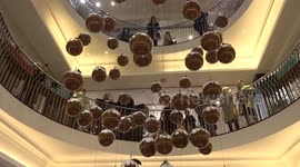 It's busy at Fortnum & Mason Piccadilly with Christmas shopping in full swing