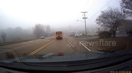 School Bus Fails To Use Blinker