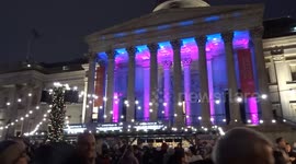 2023 Trafalgar Square Christmas Tree and Market lights on the switch-on night