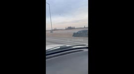 Wrecked Truck Swerves Across Traffic