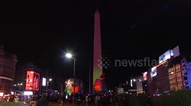 The Obelisk of Buenos Aires was dressed with Christmas motifs