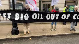 Climate activists stage COP28 protest outside BP headquarters in Central London