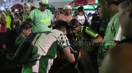 Fans of Palmeiras in the streets of Sao Paulo, Brazil during Brazilian Football league