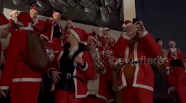 Drunk Santas took over London’s Trafalgar Square