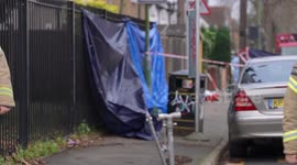 FILE FOOTAGE: Aftermath of a house fire in Sutton, UK which killed two sets of twins