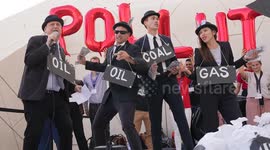 Cop28 protesters call to increase contributions to loss and damage fund in Dubai, UAE