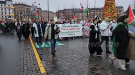 Pro Palestine demonstration in Copenhagen, Denmark on 10 December 2023