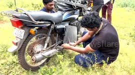 For the first time in Indian history, India's iron man Kannan from Kanyakumari lifted 5 two-wheelers in a row one after the other over his head in a world record attempt.