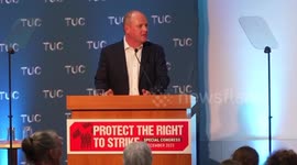 Paul Nowak speaks at TUC Congress in London, UK