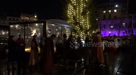 Blessing of the Crib in Trafalgar Square and St Martin in the Fields Christmas appeal to help the homeless