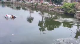 Villagers save mother along with her two little children and driver from drowning