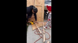 Adorable baby girl offers dad a helping hand and doesn't disappoint!