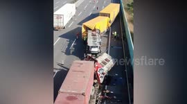 Two dead, four injured in massive 27-vehicle highway collision in China