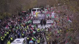 Thousands join protest calling for ceasefire between Israel and Hamas in London, UK