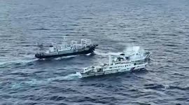 Chinese Coast Guard blasts Philippine vessels with water cannon