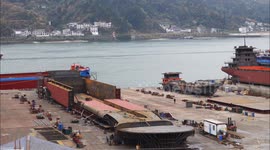 Shipbuilding Scene in Yichang, China