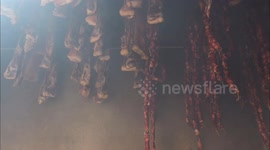 Smoked Cured Sausage in A Homestay Hotel in Yichang, China