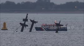 Date set for Thames shipwreck's masts to be removed off Kent, UK