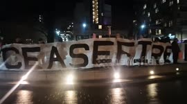 Palestine supporters urge Labour Party to back a full ceasefire outside business event