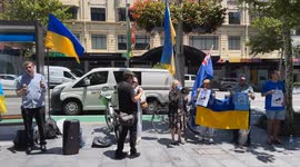 Ukrainians hold ‘Free the Taurus’ protest outside German Consulate in Sydney, AustraLia