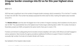Mediterranean Route to Europe still busiest for irregular migrants