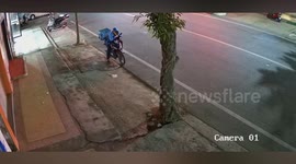 Driver and passenger flee crash scene after mowing down delivery rider
