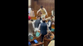 India parliament security breach - inside footage from Lok sabha shows parliamentarians nabbed accused person