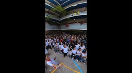 Students join awesome confetti shower at university sports day